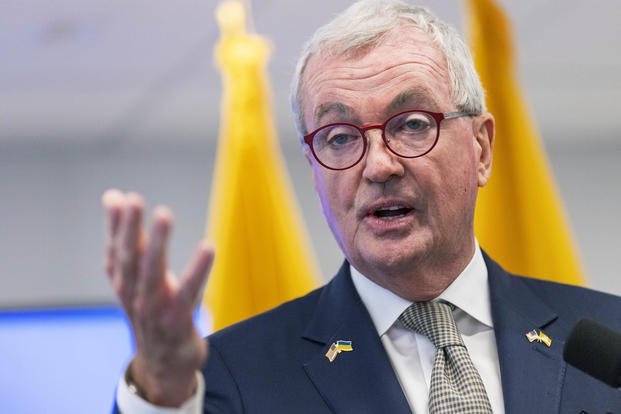 New Jersey Gov. Phil Murphy speaks during a press conference in Newark, N.J.