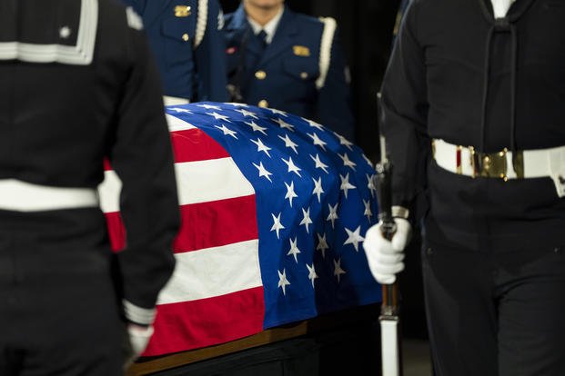 former President Jimmy Carter as he lies in repose at the Jimmy Carter Presidential Library and Museum