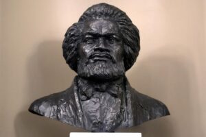 A bust of famed abolitionist Frederick Douglass