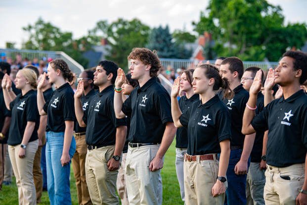 Oath of enlistment at Summerall Field, Joint Base Myer-Henderson Hall
