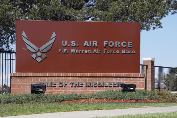 The entrance to F.E. Warren Air Force Base