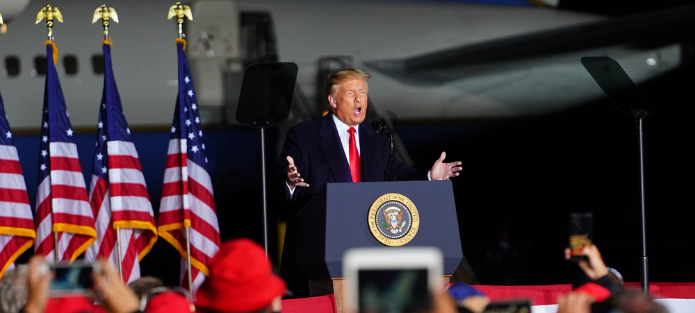 Trump gives speech about military