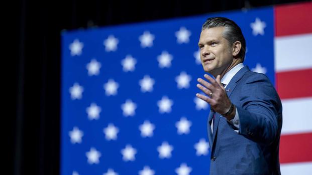 Secretary of War Pete Hegseth delivers remarks during a War Department address at Marine Corps Base Quantico, Va., Sept. 30, 2025. (Department of War/Navy Petty Officer 2nd Class Aiko Bongolan, DOW)