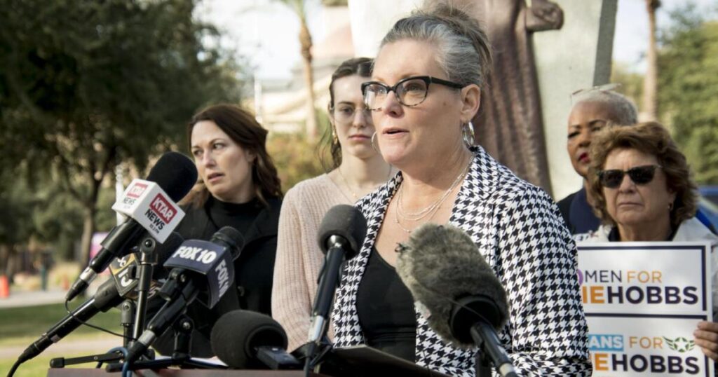 Even after Arizona constitutional amendment, abortion is still a campaign issue, Gov. Hobbs says