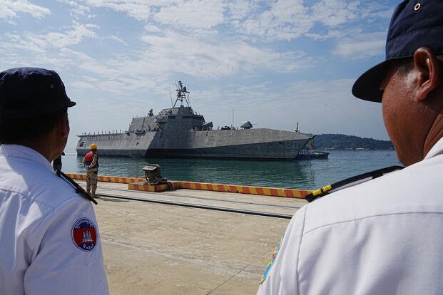 USS Cincinnati is Making a Friendship Visit to a Cambodian Naval Base