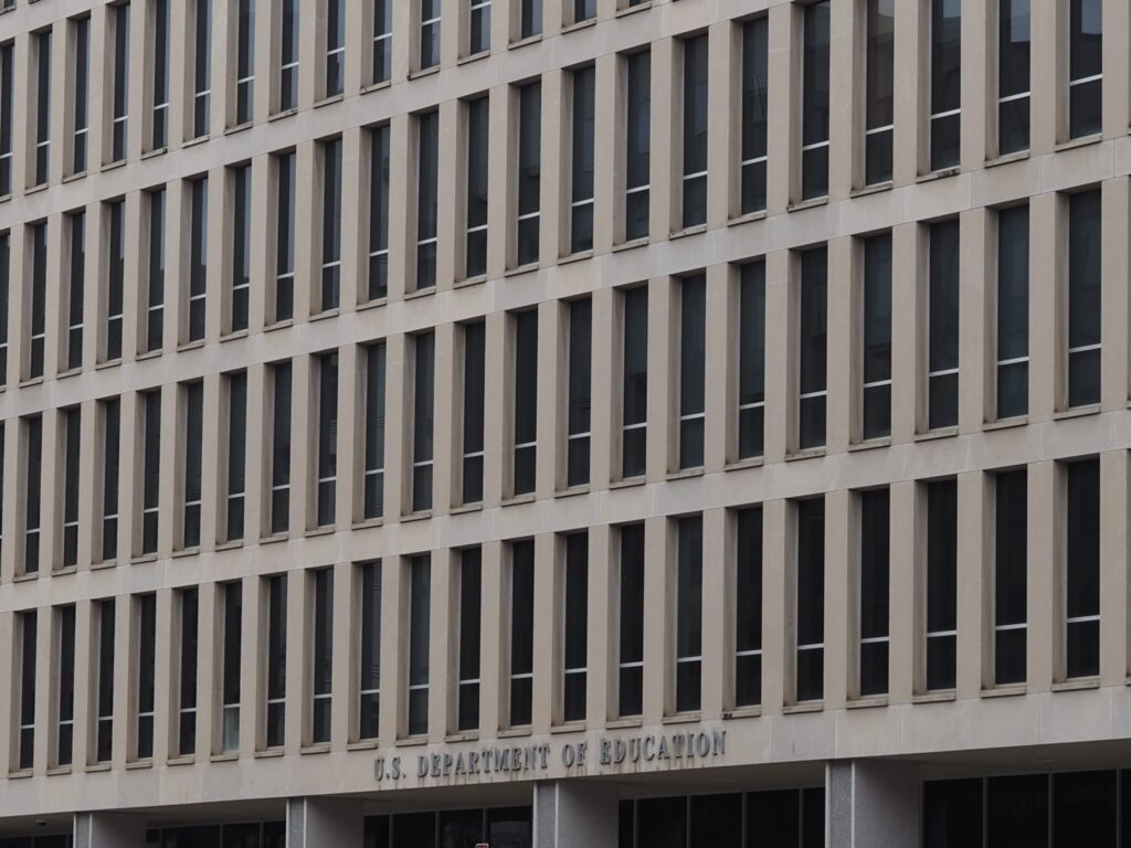 The Lyndon Baines Johnson Department of Education Building in Washington, D.C., on Feb. 20, 2026. (Photo by Shauneen Miranda/States Newsroom)