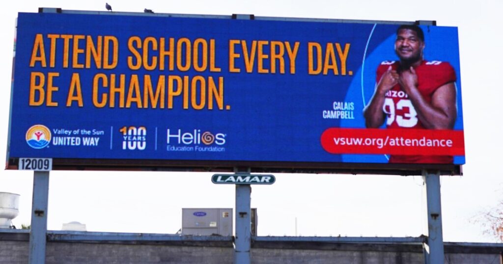 Phoenix area billboard campaign raises awareness for chronic absenteeism among students