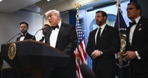 A suspect is in custody after Trump is rushed from correspondents' dinner