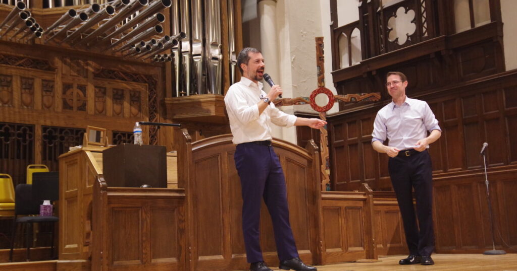 Pete Buttigieg stumps for Sean McCann at packed campaign event in Kalamazoo