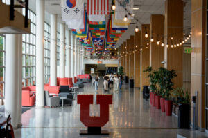 The A. Ray Olpin Student Union building on the University of Utah campus in Salt Lake City is pictured on Saturday, Aug. 23, 2025. Utah is one of the states the Trump administration is suing for offering in-state tuition regardless of immigration status. (Photo by Spenser Heaps for Utah News Dispatch)